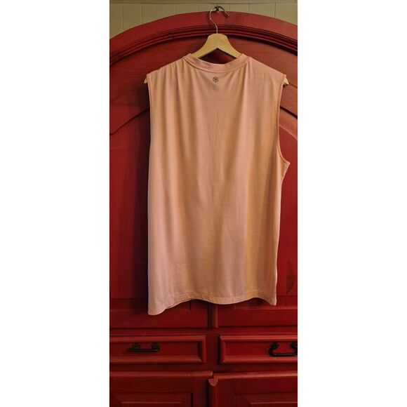 Gaiam Sze Large Heather Orange Sleeveless T Shirt Tee Tank Yoga Workout Wear EUC - Picture 2 of 3